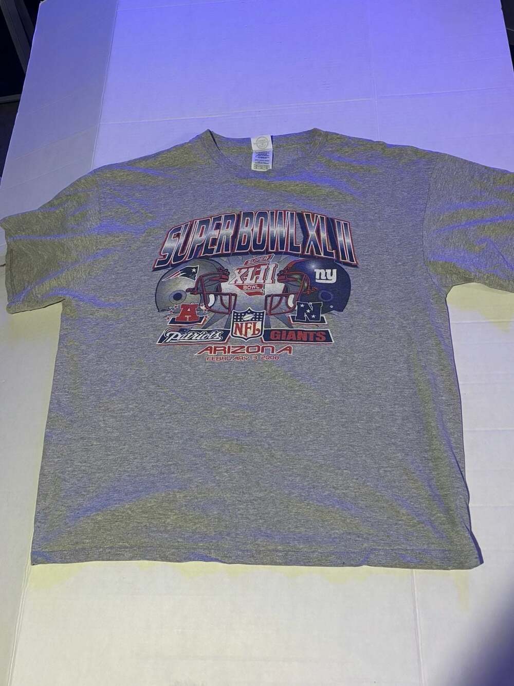 Delta Pro Weight Super Bowl xlii T-Shirt XL Patriots Giants 2008